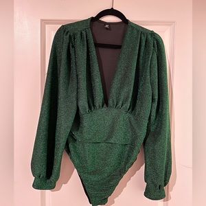 Green sparkly bodysuit